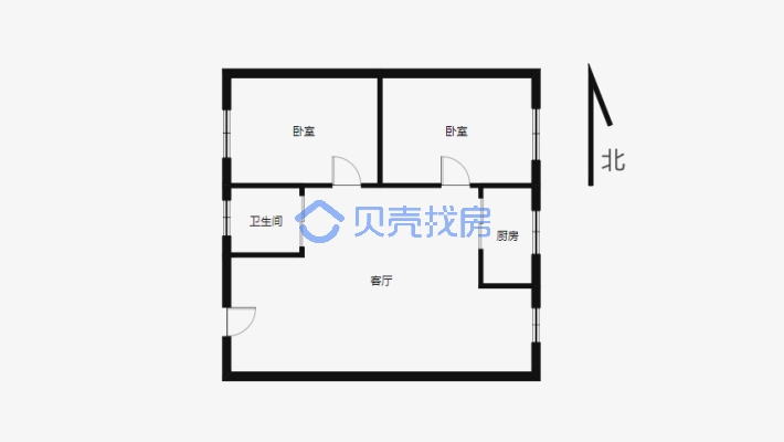 北京路植物园地铁站旁景誉小区两室-户型图