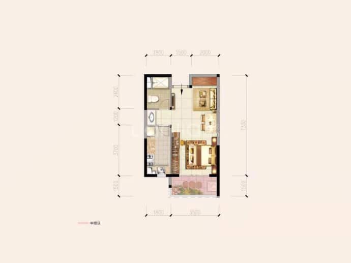 陕西恒大国际健康城--建面 58m²