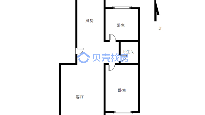 恒德家园 明室明厅 独立两室 楼层好 采光好-户型图