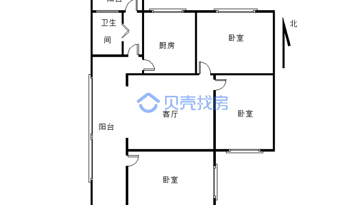 此房户型方正，采光充足，环境僻静-户型图