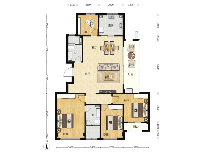 湖印晓庐--建面 129m²