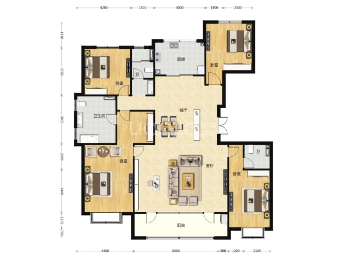 汇涛·世纪风景--建面 219m²