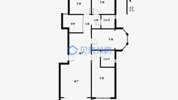 百信康城南北通透3楼四居室 带地下室 证件齐全 可按揭-户型图
