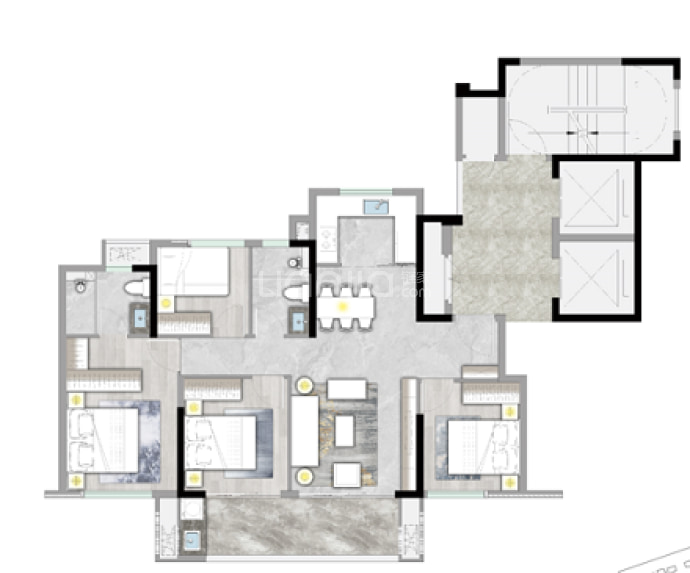 国贸保利和颂锦原--建面 112m²