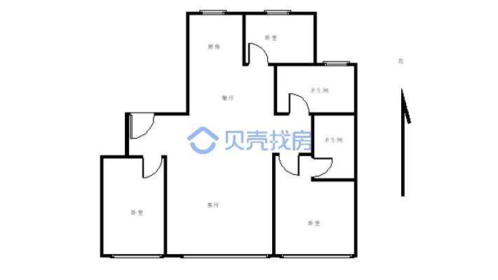科海明珠一期，三室双卫.小区中间位置 电梯中间层-户型图