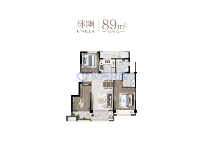 锦望名邸--建面 89m²