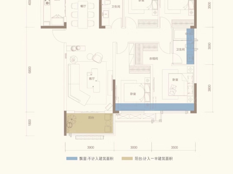 阳逻金茂悦4室2厅2卫户型图