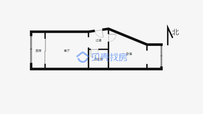 金坤新区 1室1厅 南-户型图