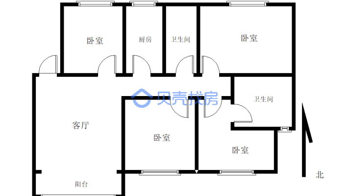 明珠新世纪一梯两户电梯小高层 140平方四室住宅有证-户型图