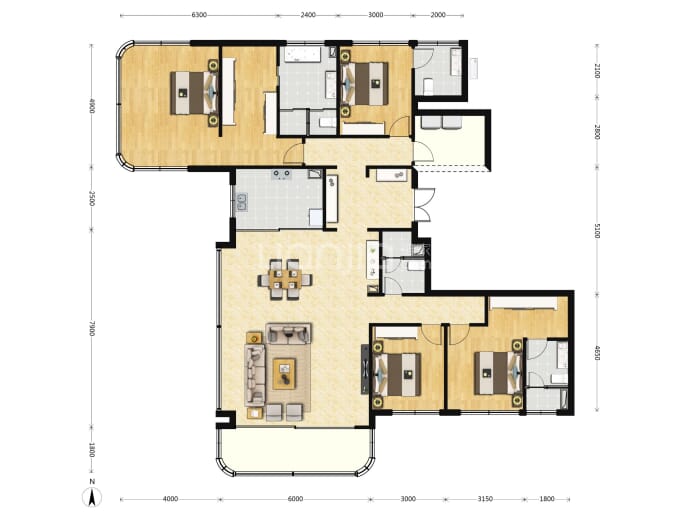 阅天府--建面 199m²