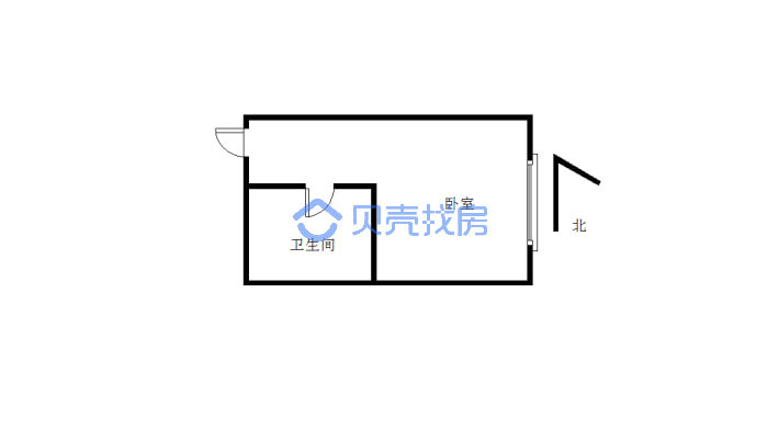 万达晶座 1室1厅 南-户型图