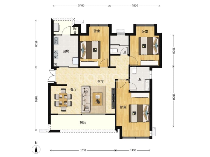 焕城--套内 83m²