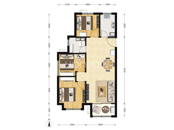 霸州阳光郡--建面 96m²