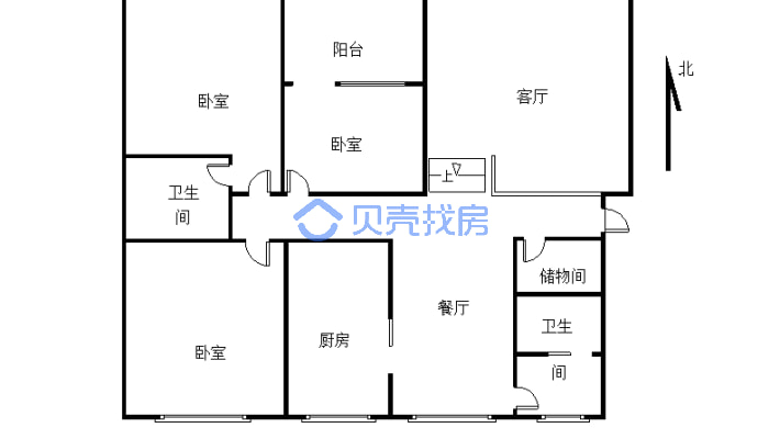 南岭居 3室2厅 南-户型图