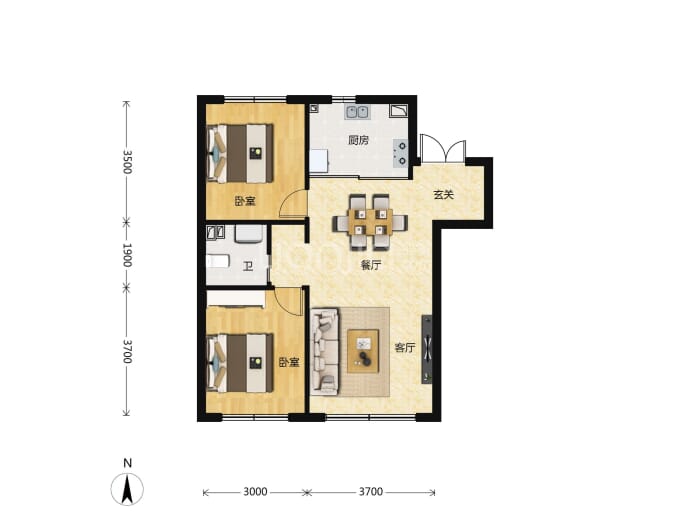 富腾·观天下二期--建面 88m²