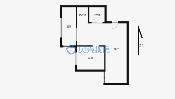 京津花园 1室1厅 东-户型图