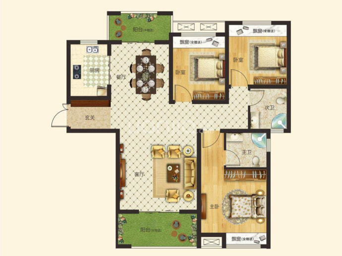 新旭京华府--建面 127.56m²