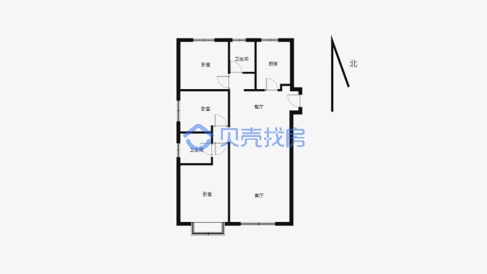 简装，产证齐全，中间楼层，采光充足，户型方正-户型图