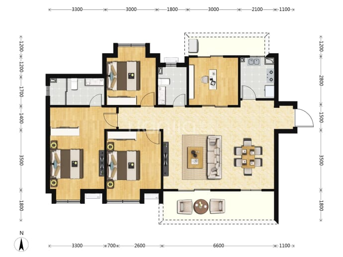 银河东湖雅居--建面 133.95m²