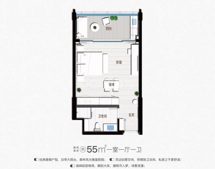 万科森林度假公园--建面 55m²