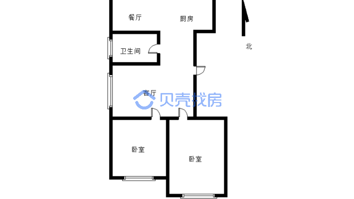 精装修 两居 洋房 总高11层的6楼 无捆绑-户型图