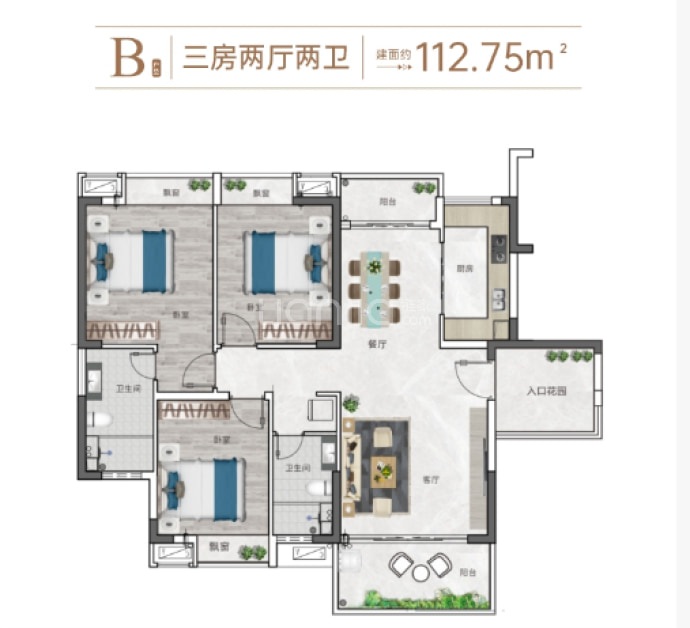 海之梦度假花园--建面 112.75m²