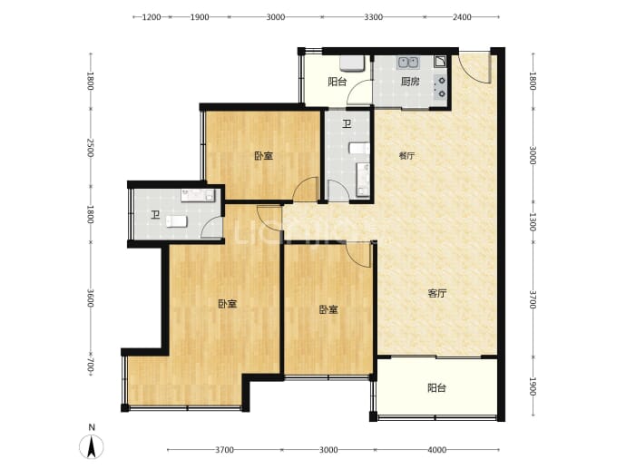 誉峯名门--建面 119.25m²