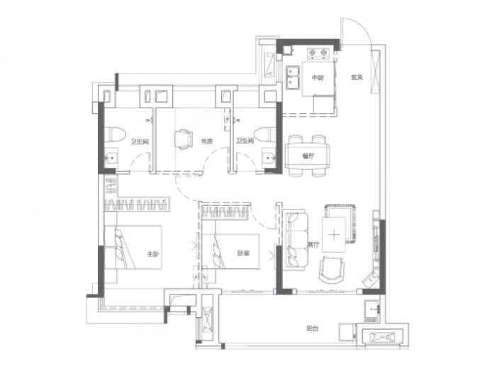 长乐澜山--建面 95m²