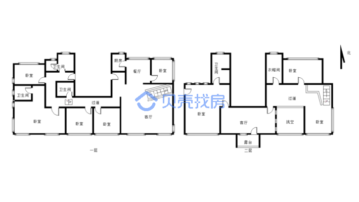 水榭花都B区 空中别墅 8米挑高客厅 使用面.积.600平-户型图