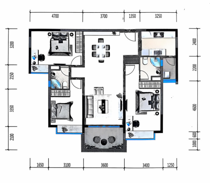 长裕公馆--建面 129.87m²