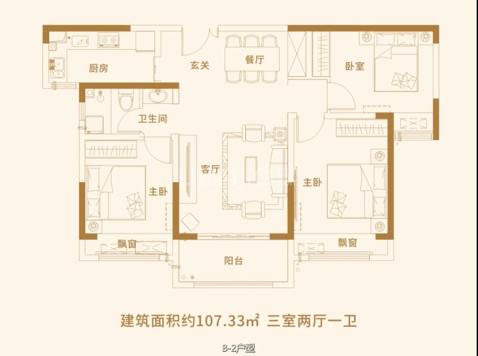 海龙.西湖华府--建面 107.33m²