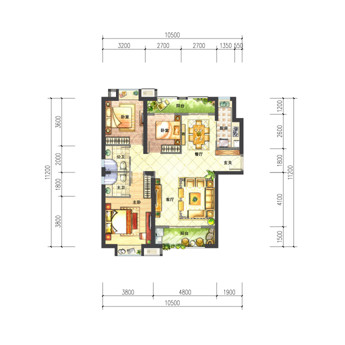 夏商水岸名都--建面 131.08m²