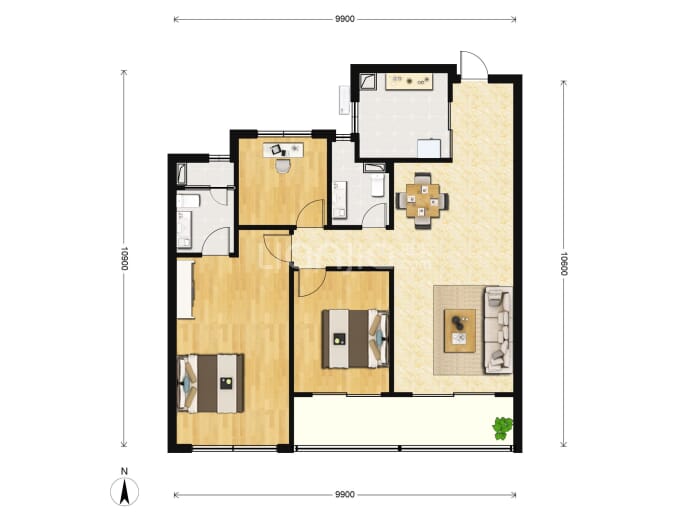 滨江滨涛映月--建面 107m²