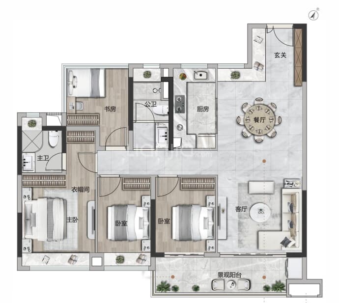 保利云禧--建面 130m²