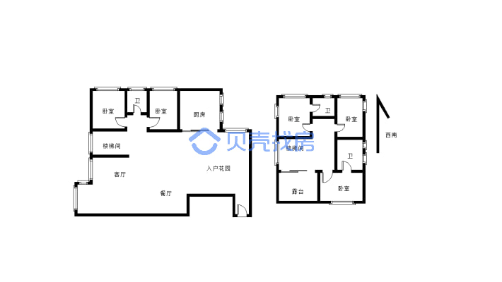 紫藤苑 5室2厅 东南-户型图