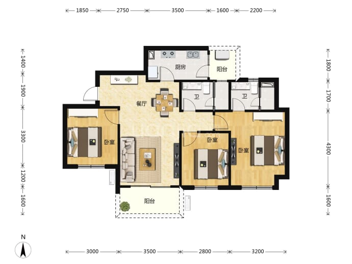 合能枫丹新悦--建面 95m²