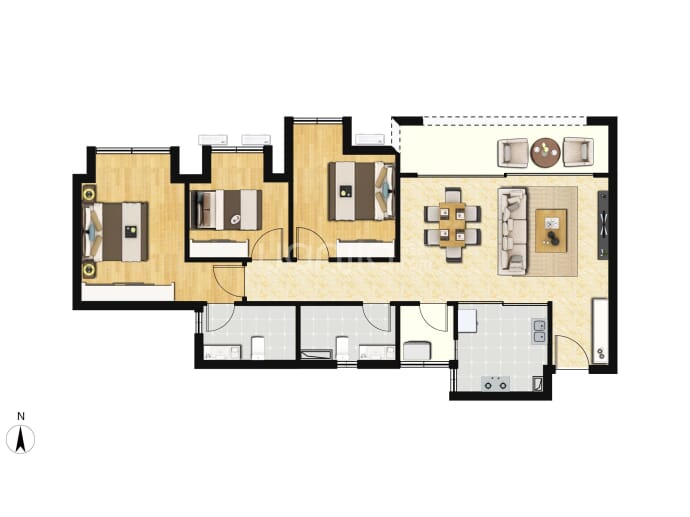 中国铁建山语桃源--建面 92m²