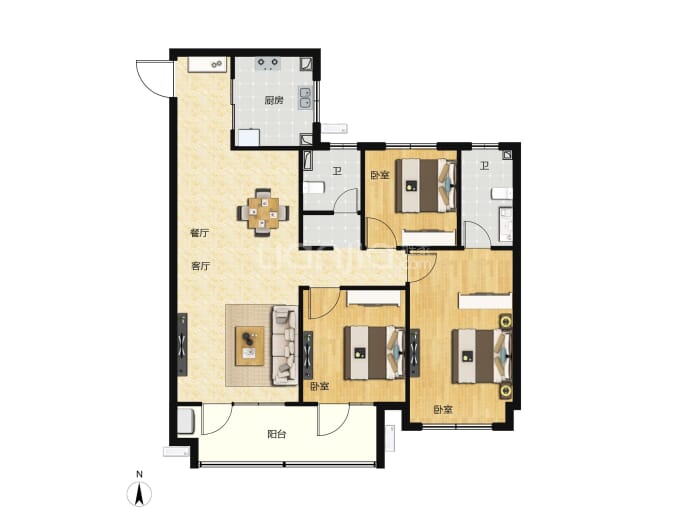 华都国滨府·璞悦--建面 123m²