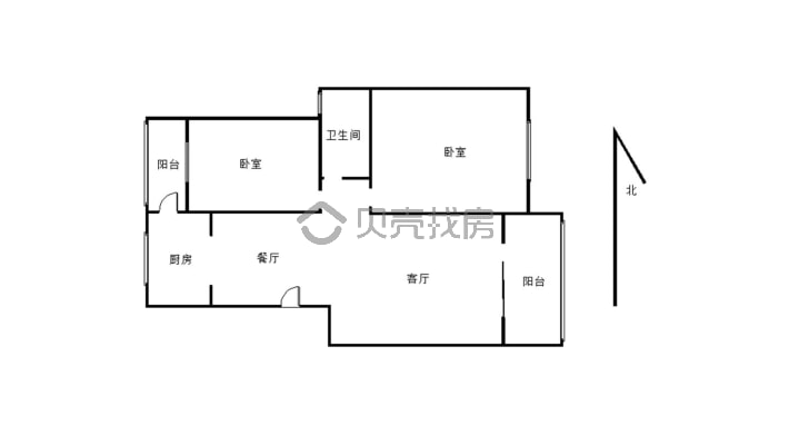 城南秀水坊 2室2厅1卫 交通便利 配套齐全-户型图