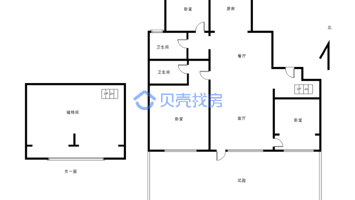 南北通透格局楼层好采光充足交通便利-户型图