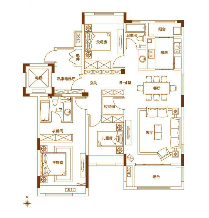 南湾琨御府--建面 135m²