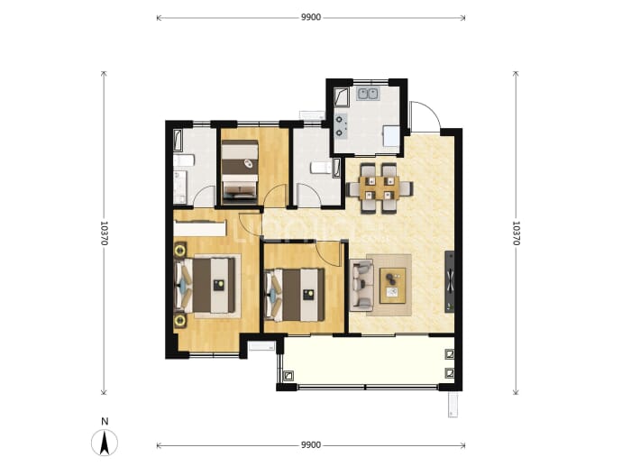 万科华生柏叶新城--建面 106m²