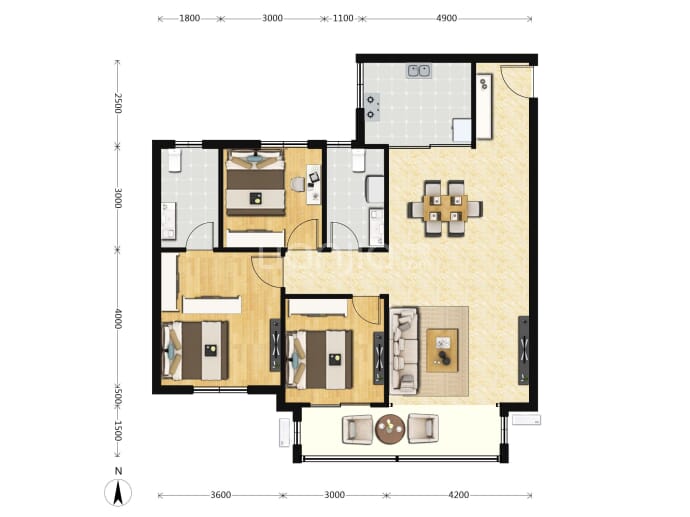 玉庭华府--建面 129.67m²