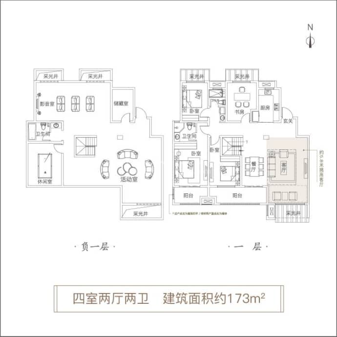 建业大城小院--建面 173m²