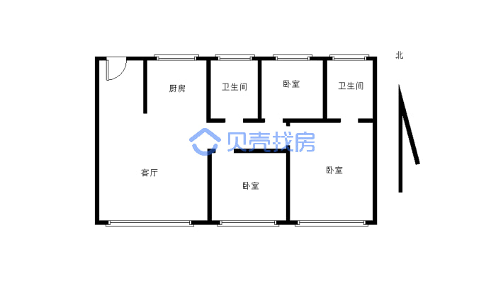 碧桂园天玥湾，3室，楼层好，采光好，东边户，无连廊-户型图