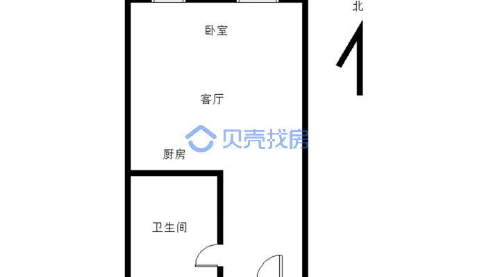 小面积 精装修 各个功能间都设计的合理 干净-户型图