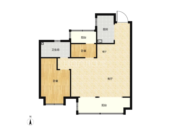 城建琥珀春树里3室2厅1卫户型图