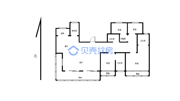 天湖茗筑 二期 203平大平层  可按揭 准现房-户型图