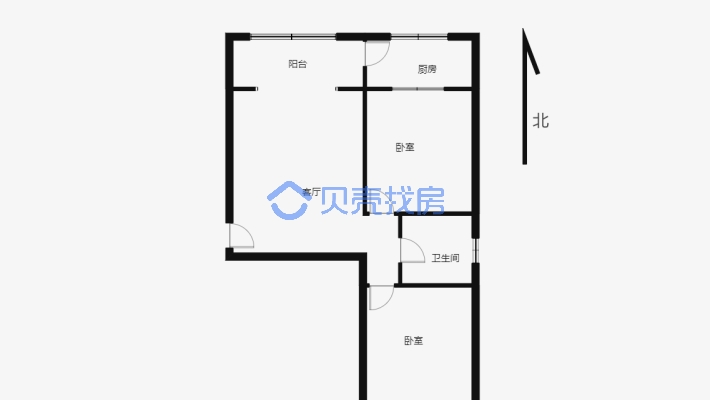 南北小三室  全明户型 杭州路早市旁-户型图