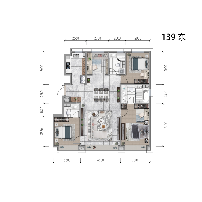 爱情万物4室2厅3卫户型图